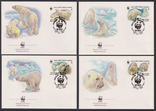 RUSSIA - 1987 WWF 'POLAR BEAR' Set of 4 First Day Covers [E7151]