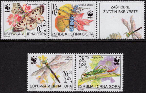 SERBIA - 2004 WWF 'INSECTS OF SERBIA' Set of 4 MNH [E7724]