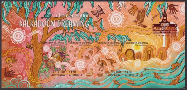 AUSTRALIA - 2024 'KALKADOON DREAMING ' Brisbane Stamp & Coin Show Overprint Trial - no number - Day 2 Miniature Sheet MNH [E8559]