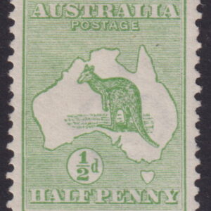 AUSTRALIA - 1913 ROO 1st Wmk ½d 'GREEN' SG1 MH Cv £12 [E7649]