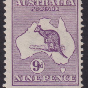 AUSTRALIA - 1913 ROO 1st Wmk 9d 'VIOLET' SG 10 MH Cv £90 [E7665]
