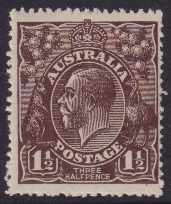 AUSTRALIA - 1918 KGV Single Wmk 1½d 'BLACK-BROWN' SG58 MNH Cv $25 [E7672]