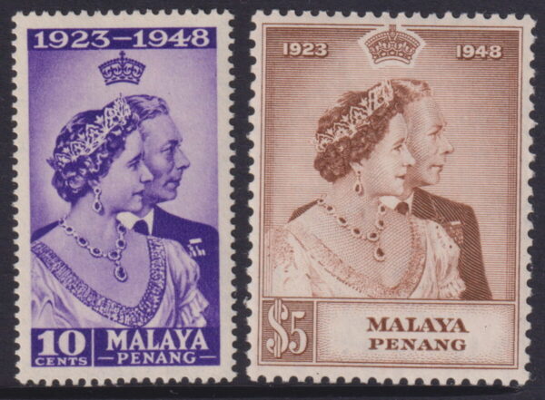 Penang - 1948 Silver Wedding Set SG 1/2 MLH Cv £ 38 [E8091]