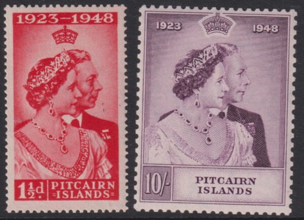 Pitcairn Island - 1948 Silver Wedding Set SG 11/12 MLH Cv £ 40 [E8099]