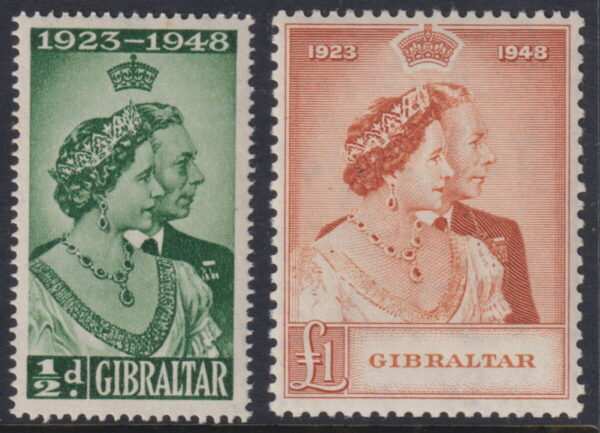 Gibraltar - 1948 Silver Wedding Set SG 134/5 MNH Cv £ 60 [E8119]