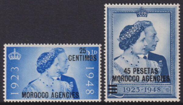 Morocco Agenc. - 1948 Silver Wedding Set SG 176/7 MNH Cv £ 20 [E8128]
