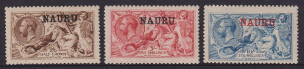 NAURU KGV - 1916 Set to 10/- Pale BLUE  SG 20/22/23 MH Cv £500 [E8205]