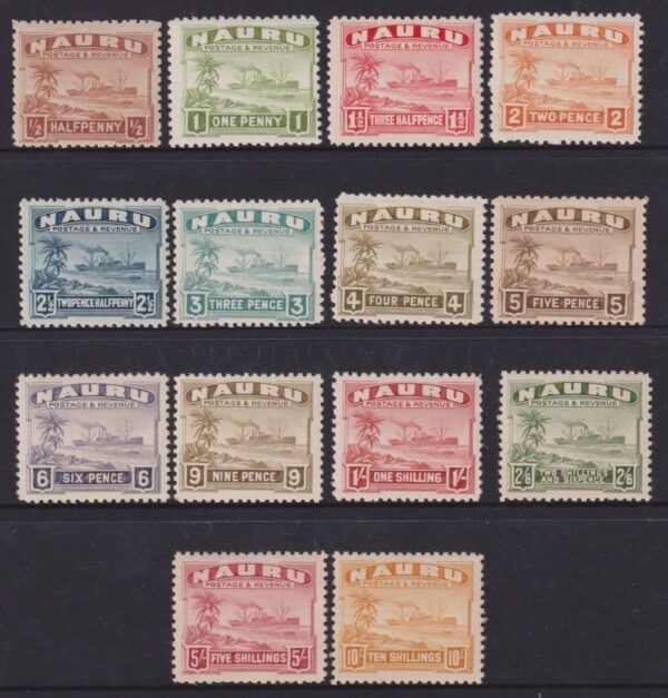 NAURU KGV - 1937 Set to 10/- YELLOW  SG 26B/38B MH Cv £250 [E8206]