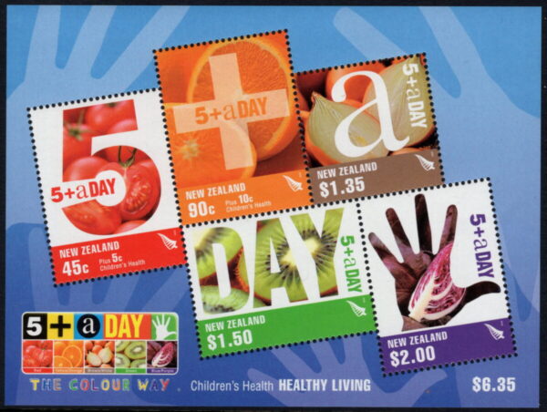 NEW ZEALAND - 2006 '5+ A DAY - HEALTHY EATING CAMPAIGN' Miniature Sheet MNH [E8272]