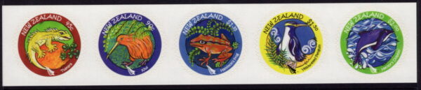 NEW ZEALAND - 2007 'NATIVE WILDLIFE' Self Adhesive Strip of 5 MINT [E8388]