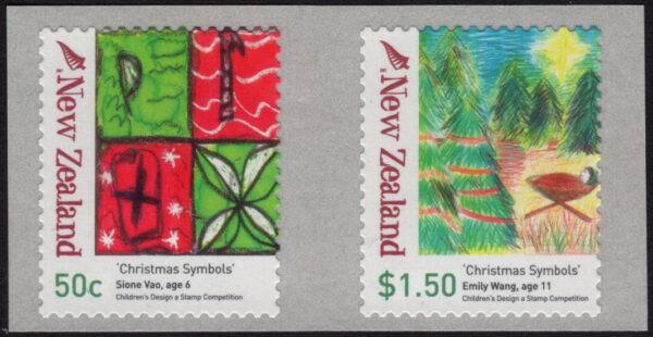 NEW ZEALAND - 2007 'CHRISTMAS' PAIR SELF ADHESIVE MINT [E8301]