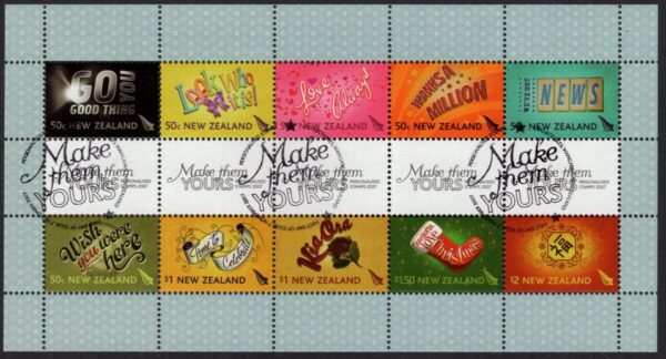 NEW ZEALAND - 2007 'PERSONALIZED STAMPS' CTO Miniature Sheet MNH [E8310]