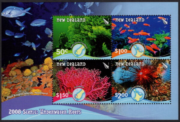 NEW ZEALAND - 2008 'UNDERWATER REEFS' Miniature Sheet MNH [E8311]