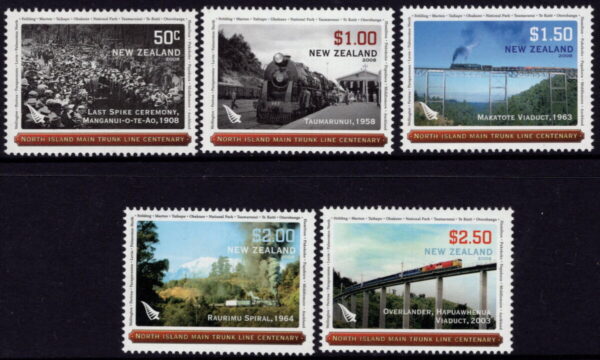 NEW ZEALAND - 2008 'CENTENARY OF NORTH ISLAND TRUNK RAILWAY' Set of 5 MNH [E8400]