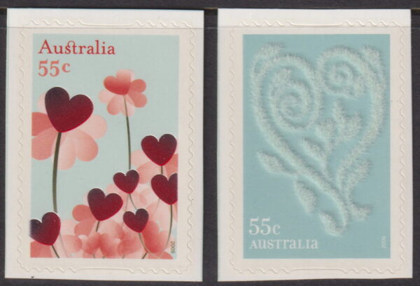 AUSTRALIA - 2009 'WITH LOVE' Embellished Pair Mint [E8014]