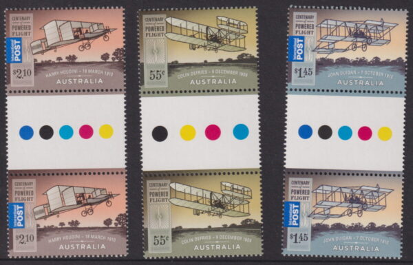 AUSTRALIA - 2010 'FIRST POWERED FLIGHT' Gutter pairs MNH [E8445]