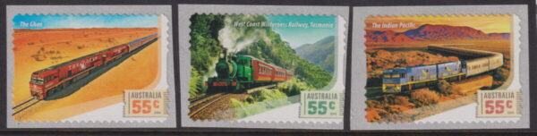 AUSTRALIA - 2010 'GREAT AUSTRALIAN RAILWAY JOURNEY'S' Self Adhesive Set of 3 Mint [E7984]