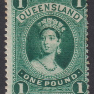 QUEENSLAND - 1886 £1 Deep GREEN  SG 161 MH Cv £325 [E8661]