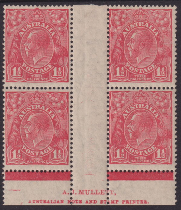 AUSTRALIA - 1926 KGV SM Wmk 1½d 'PINK' Rare Variety SG96 var MLH Cv $125++[E8783]