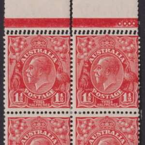 AUSTRALIA - 1927 KGV SM Wmk 1½d 'GOLD-SCARLET' Double Perfs SG96a MH Cv$325 [E8786]