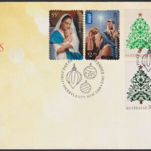 AUSTRALIA - 2013 'MERRY CHRISTMAS' Self Adhesives + Embellished Pair First Day Cover [E9259]
