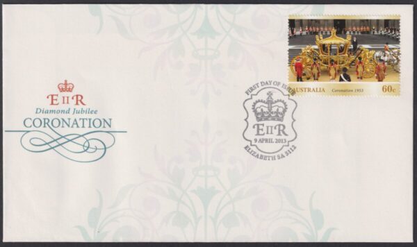AUSTRALIA - 2013 'QEII DIAMOND JUBILEE CORONATION' Embossed First Day Cover [E9261]