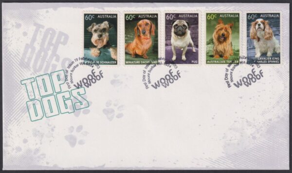 AUSTRALIA - 2013 'TOP DOGS' Self Adhesive First Day Cover [E9268]
