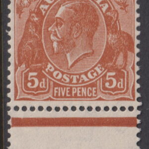 AUSTRALIA - 1932 KGV CofA Wmk 5d 'OR.-BROWN' Variety SG 130var MNH Cv $100+ [E8857]