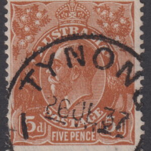 AUSTRALIA - 1932 KGV CofA Wmk 5d 'OR.-BROWN' Variety SG 130var FU Cv $300 [E8859]