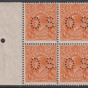AUSTRALIA - 1928 KGV SM Wmk ½d 'ORANGE' OS SGØ97 MNH Cv $80 [E8864]
