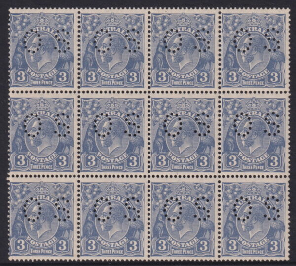 AUSTRALIA - 1928 KGV SM Wmk 3d BLUE Die 2 OS SGØ106b MNH Cv $1,500 [E8895]