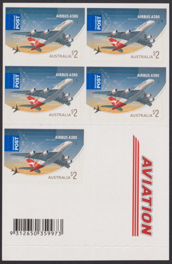 AUSTRALIA - 2008 'AVIATION' International Self Adhesive Booklet Pane Mint [E9037]