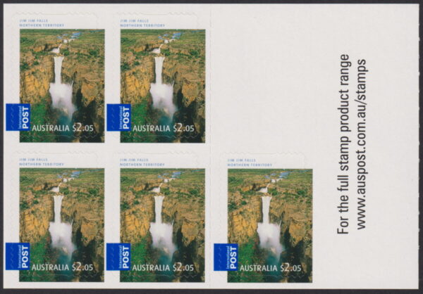 AUSTRALIA - 2008 'WATERFALLS - Jim Jim Falls N.T.' International Self Adhesive Booklet Pane Mint [E9030]