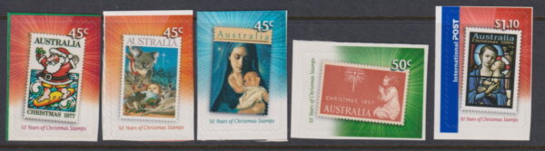 AUSTRALIA - 2007 '50 YEARS OF CHRISTMAS' Self Adhesive Set of 5 Mint [E9017]