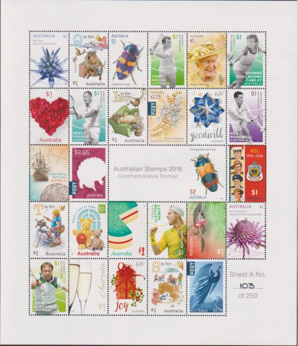 AUSTRALIA - 2016 'COMMEMORATIVE COMPOSITE SHEETS' x 4 Ltd Issue No.103 MNH [E9914]