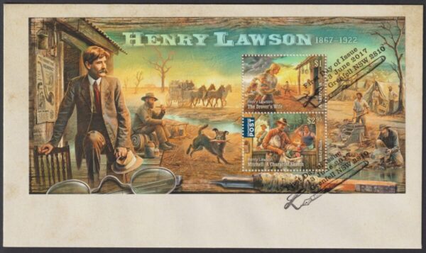 AUSTRALIA - 2017 'HENRY LAWSON' Miniature Sheet First Day Cover [E9695]