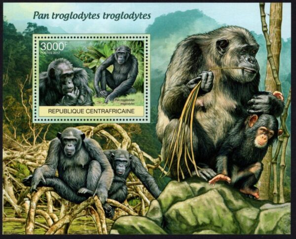 CENTRAL AFRICA - 2015 WWF 'CHIMPANZEE' Miniature Sheet MNH [E9664]