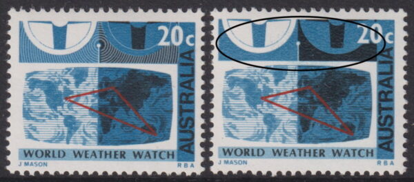 AUSTRALIA - 1840 20c WEATHER WATCH 'Missing White'  SG 418a  MNH Cv £950 [E9155]