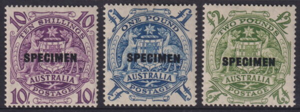 AUSTRALIA - 1949 Set to £2 ARMS Specimen  SG 224as/ds MLH Cv £170 [E9173]