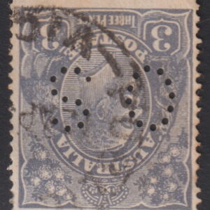 AUSTRALIA - 1926 KGV SMWmk (INV) 3d 'Dull ULTRAMARINE' OS SGØ93w FU Cv £100 [E9311]