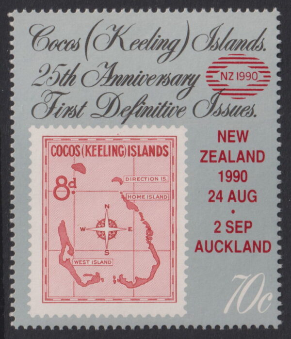 COCOS (KEELING) ISLANDS - 1990 70c NZ 1990 Overprint  SG 228 MNH Cv £5 [E9343]