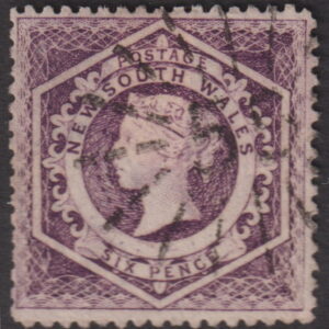 NEW SOUTH WALES - 1860 6d VIOLET DIADEM  SG 166 FU Cv £7 [E9477]