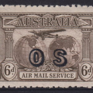 AUSTRALIA - 1932 6d SEPIA Airmail OS  SG 139a MLH Cv £32 [E9491]