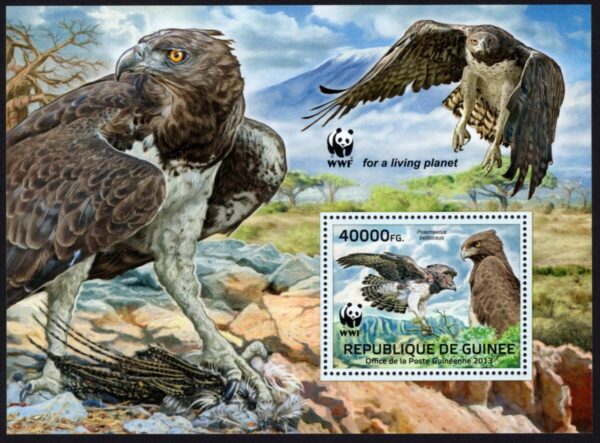 GUINEE - 2013 WWF 'MARTIAL EAGLE' Miniature Sheet MNH [E9671]