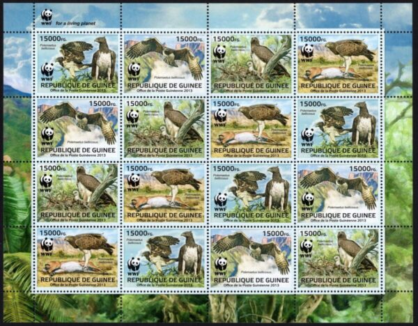 GUINEE - 2013 WWF 'MARTIAL EAGLE' Sheetlet MNH [E9876]