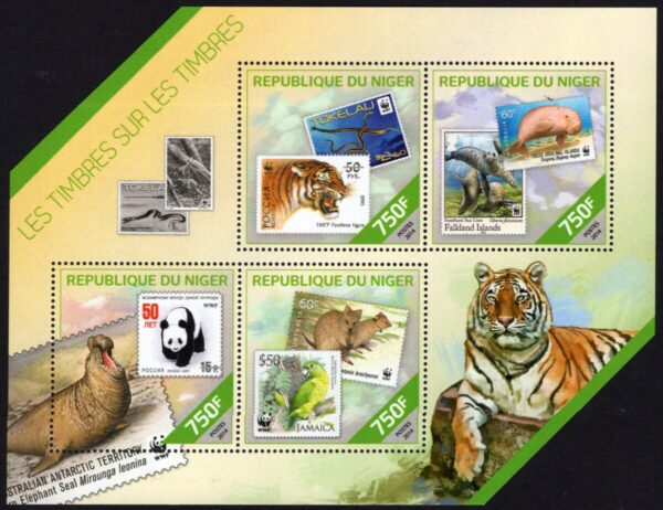 NIGER - 2014 WWF 'STAMPS ON STAMPS' Miniature Sheet MNH [E9660]