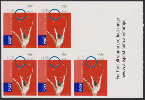 AUSTRALIA - 2008 'BEIJING OLYMPICS - Gymnastics' International Self Adhesive Booklet Mint [E9820]