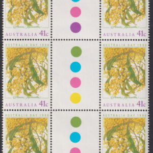 AUSTRALIA - 1990 'AUSTRALIA DAY' Gutter strip MNH [E9817]