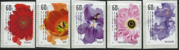 AUSTRALIA - 2011 'FLORAL FESTIVALS' Self Adhesive Set of 5 Mint [E9838]