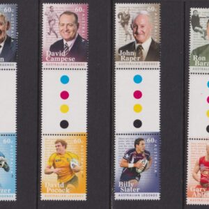 AUSTRALIA - 2012 'FOOTBALL LEGENDS' Gutter pairs Set of 8 MNH [E9833]